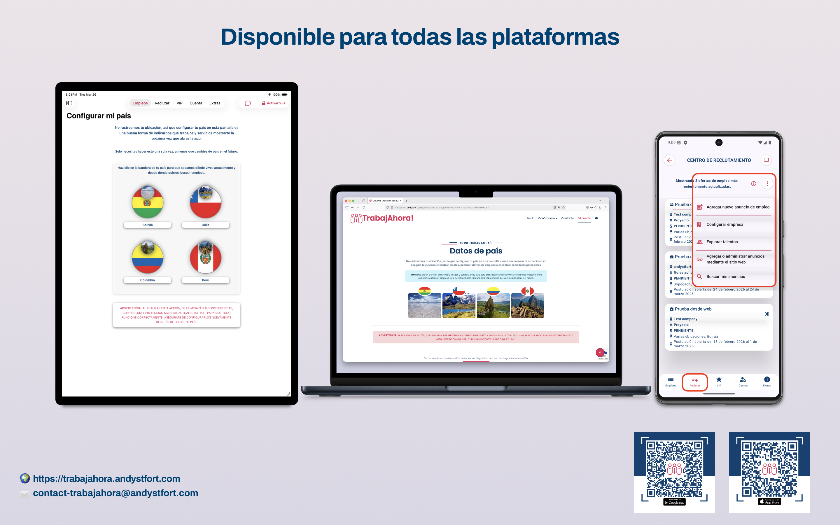 Plataforma de empleo disponible 24/7 para reclutadores y candidatos en Latinoamérica
